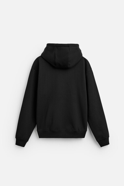 Siyah Kapüşonlu Sweatshirt - 15