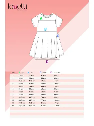 Siyah Kız Çocuk Düz Basic Kısa Kol Elbise-Siyah - 3