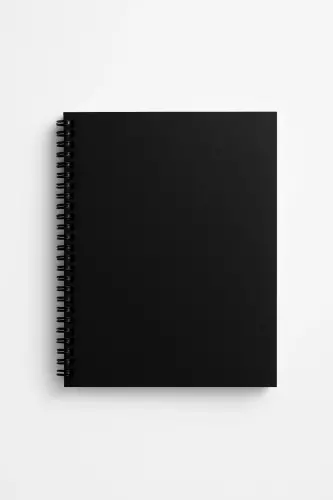 A5 Siyah Kraft Kapaklı Çizgisiz Defter, A5 Defter, 60 Yaprak(120 SAYFA)-Siyah Kraft - FARK TANITIM (1)