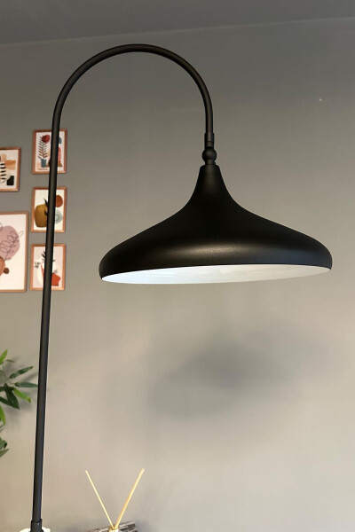 Siyah Lambader Hareketli Başlık Modern Dekoratif Metal Oturma Odası Çalışma Odası-Siyah - 16