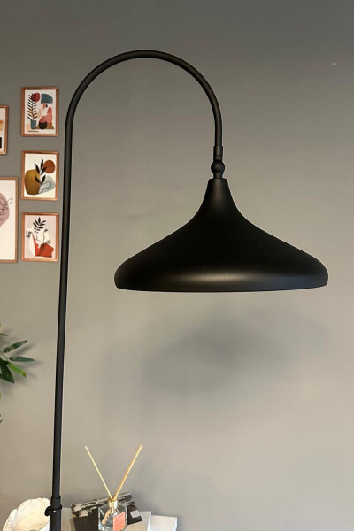 Siyah Lambader Hareketli Başlık Modern Dekoratif Metal Oturma Odası Çalışma Odası-Siyah - 9