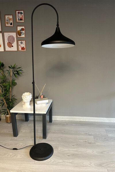 Siyah Lambader Hareketli Başlık Modern Dekoratif Metal Oturma Odası Çalışma Odası-Siyah - 11