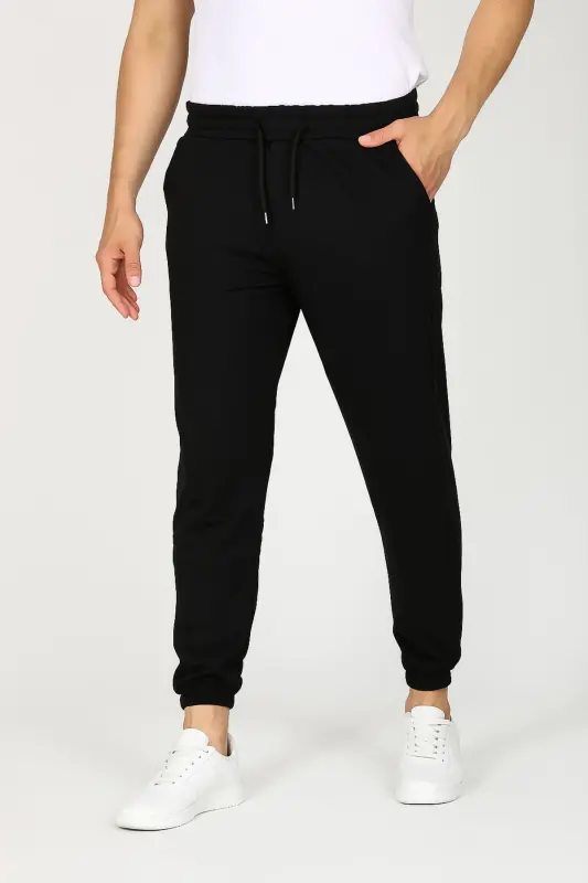 Siyah lastik paça eşofman altı-Lastikpacasiyahh - 1