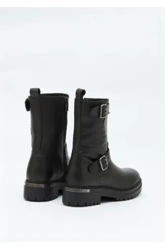 Siyah Leather Kadın Bot Bootie MEDİCAL TABAN HAKIKI DERI ENÇOK TERCİH EDİLEN MODEL - siyah uptown 