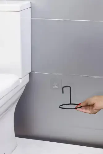 Siyah Magic Fix Sihirli Yapışkanlı Wc Fırçalık - 2