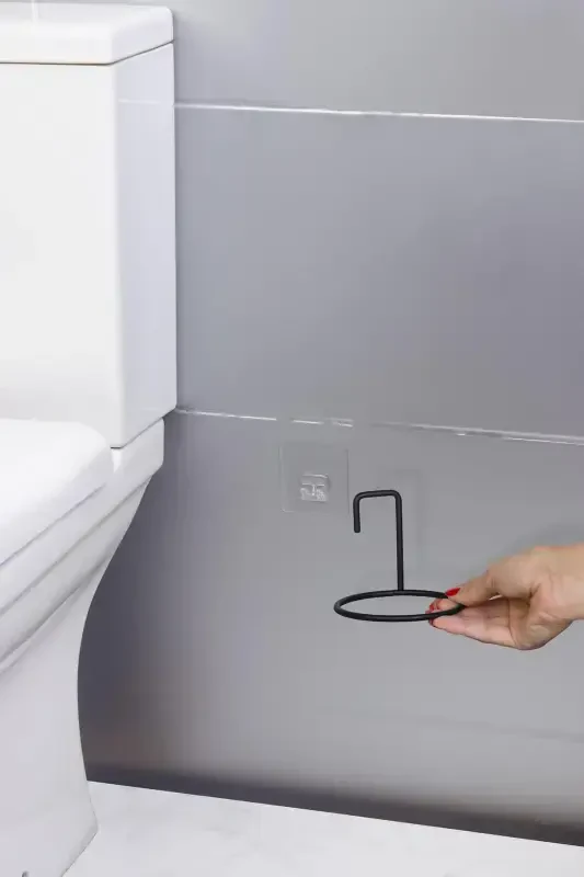 Siyah Magic Fix Sihirli Yapışkanlı Wc Fırçalık - 2