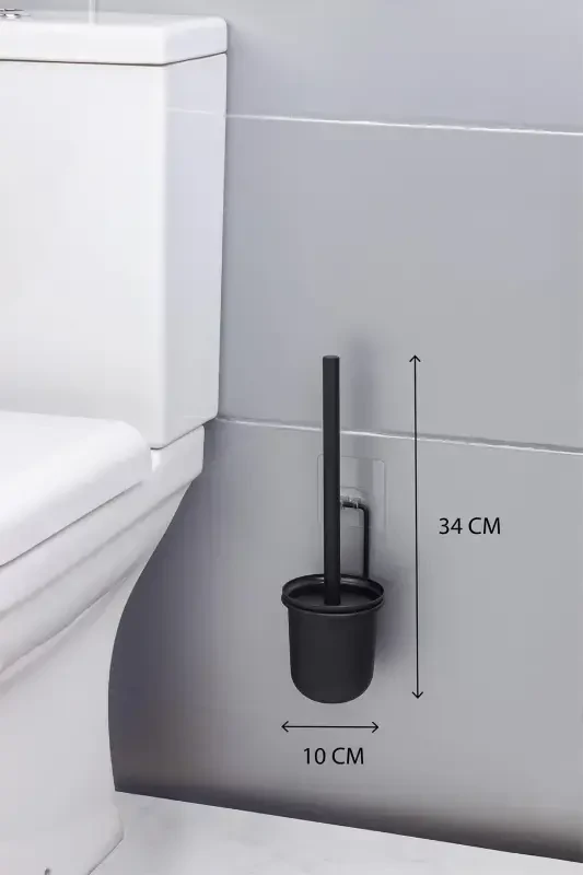 Siyah Magic Fix Sihirli Yapışkanlı Wc Fırçalık - 4