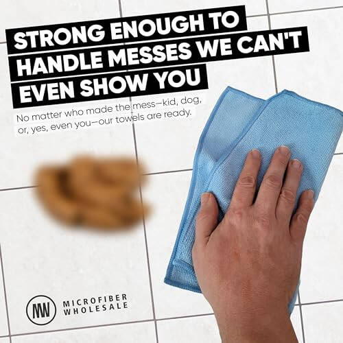 Microfiber Wholesale Black Microfiber Cleaning Cloth - 12 Pack | Better Quality All Purpose Towels Great for Messes in The Home | Clean, Dust, Polish | Soft, Absorbent, Durable | Wash 100s of Times - 6