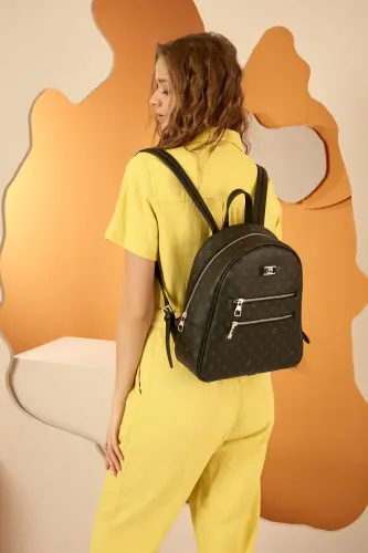 Siyah Monogram Kadın Sırt Çantası 05PO22Y1577-Siyah Monogram - 1