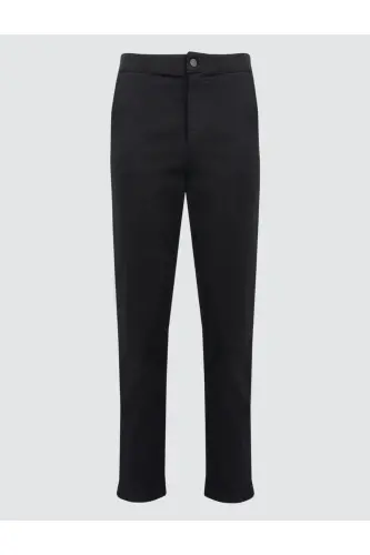 Siyah Normal Paça Cepli Gabardin Pantolon - Siyah - 7