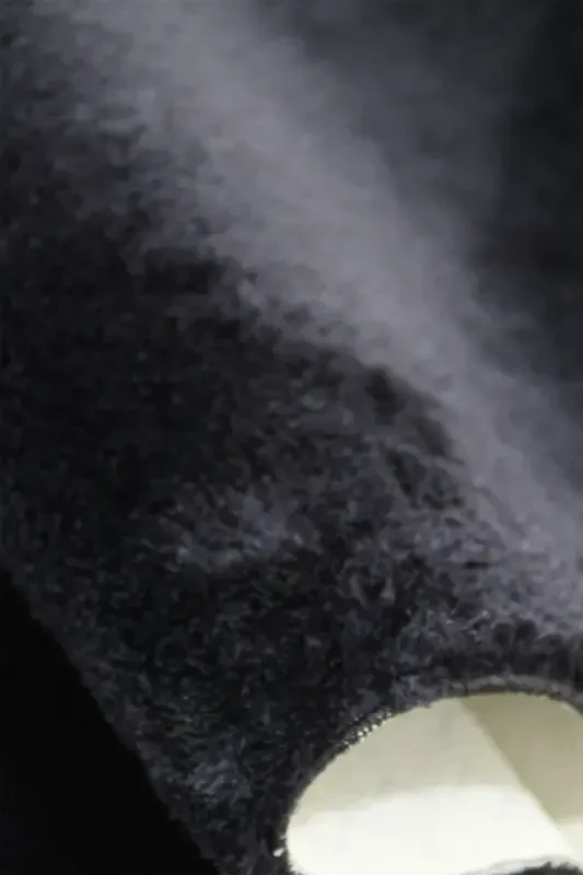 Siyah Oval Post Peluş Yumuşak Yıkanabilir Kaymaz Dot Taban Antibakteriyel Salon Koridor Çocuk Halı-Siyah - 1