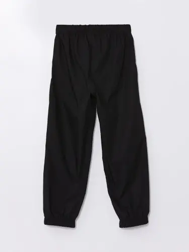Siyah Rahat Kalıp Beli Lastikli Erkek Çocuk Jogger Pantolon-Siyah - 3