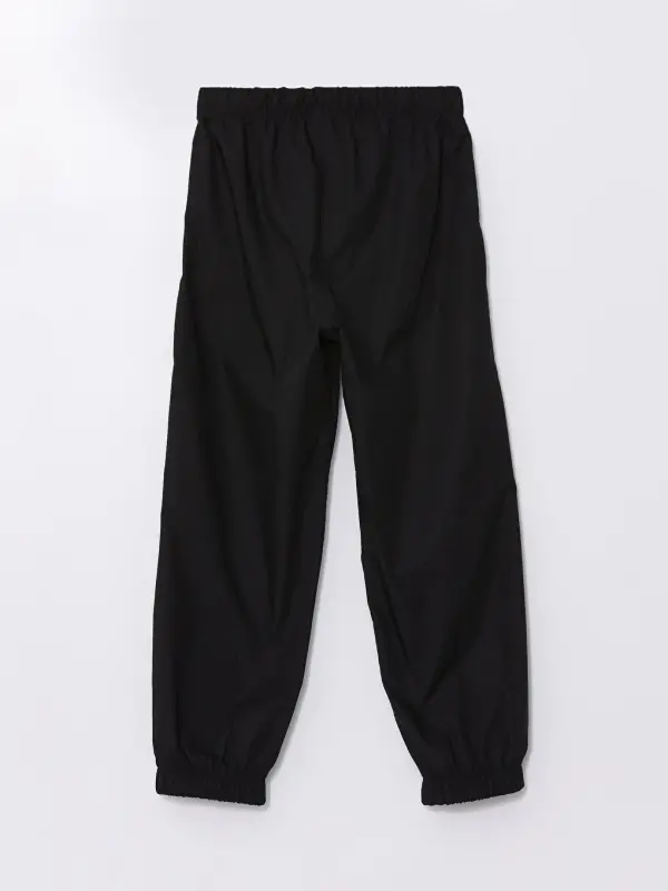 Siyah Rahat Kalıp Beli Lastikli Erkek Çocuk Jogger Pantolon-Siyah - 3