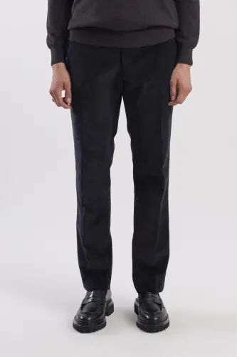 Siyah Regular Fit %100 Pamuk Kadife Pantolon 