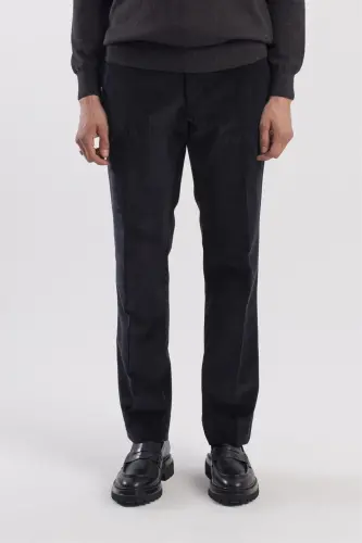 Siyah Regular Fit %100 Pamuk Kadife Pantolon 