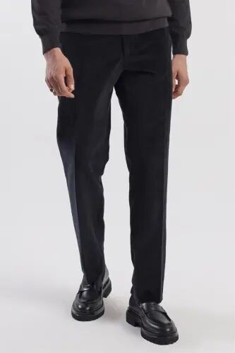 Siyah Regular Fit %100 Pamuk Kadife Pantolon - Jakamen (1)