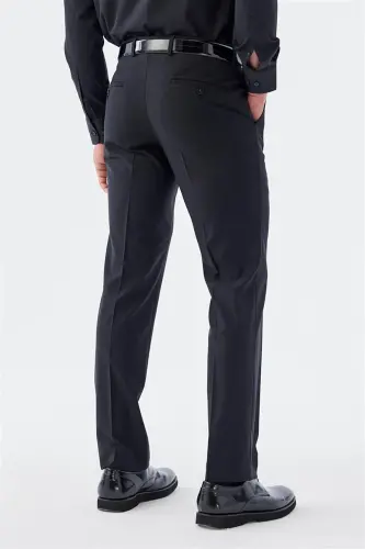 Siyah Regular Fit Yan Cep Kumaş Pantolon - 4