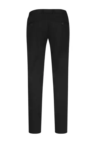 Siyah Regular Fit Yandan Cepli Kanvas Pantolon - Siyah - 3