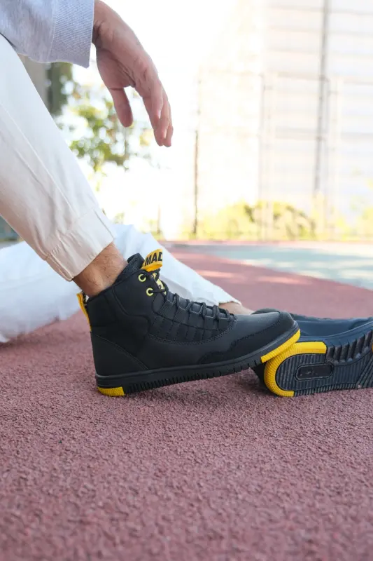 Siyah Sarı Erkek Sneaker Bot 00122262 - Siyah Sarı - 5