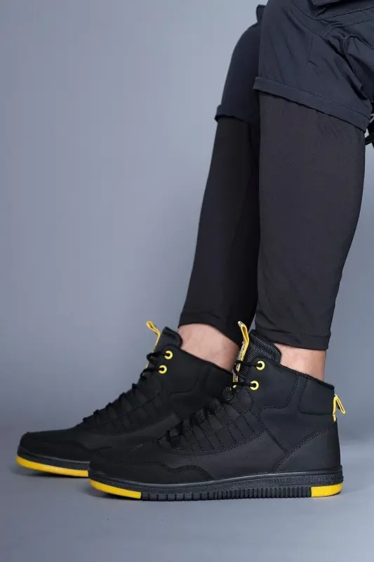 Siyah Sarı Erkek Sneaker Bot 00122262 - Siyah Sarı - 7