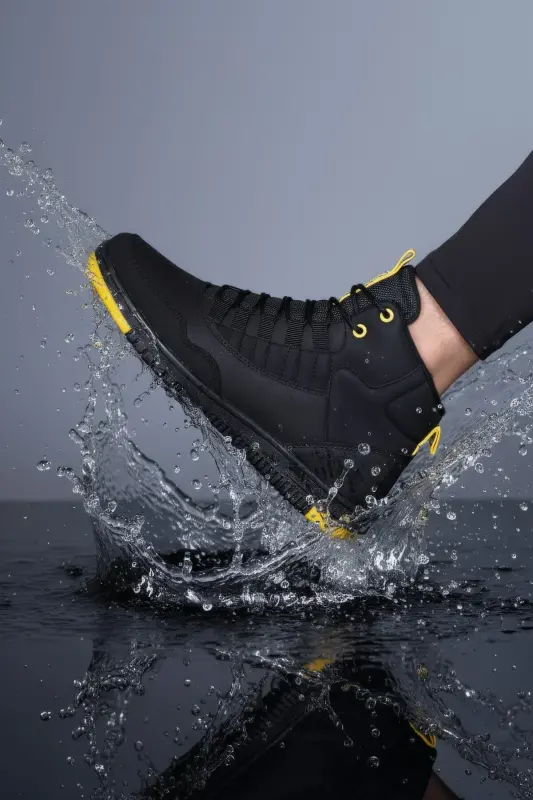 Siyah Sarı Erkek Sneaker Bot 00122262 - Siyah Sarı - 8