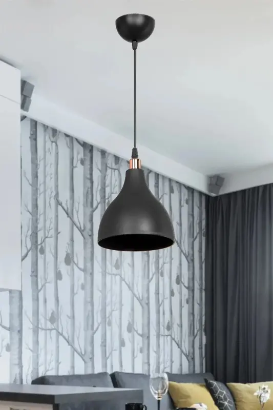 Siyah Sarkıt Avize Yatak Odası Salon Mutfak Koridor Lamba-Siyah - AG LIGHTDESIGN