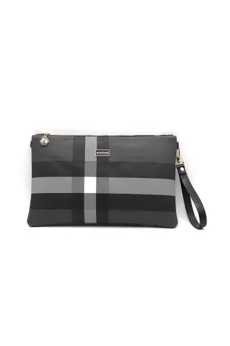 Siyah - Siyah SP1034 Kadın Portföy & Clutch - 129 SİYAH-MAT SİYAH - SILVER POLO (1)