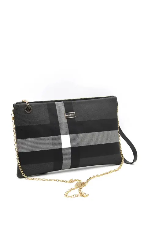 Siyah - Siyah SP1034 Kadın Portföy & Clutch - 129 SİYAH-MAT SİYAH - 5