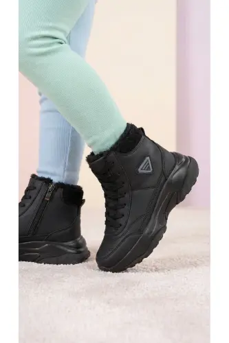 Siyah Siyah Unisex Çocuk Bot 0012123 - Siyah Siyah - 3