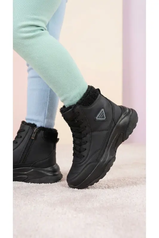 Siyah Siyah Unisex Çocuk Bot 0012123 - Siyah Siyah - 3