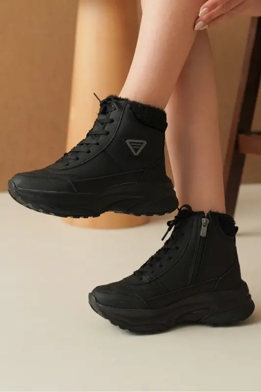 Siyah Siyah Unisex Çocuk Bot 0012123 - Siyah Siyah - 4