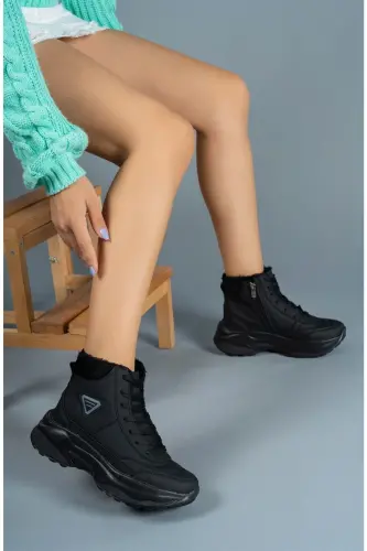 Siyah Siyah Unisex Çocuk Bot 0012123 - Siyah Siyah - 7