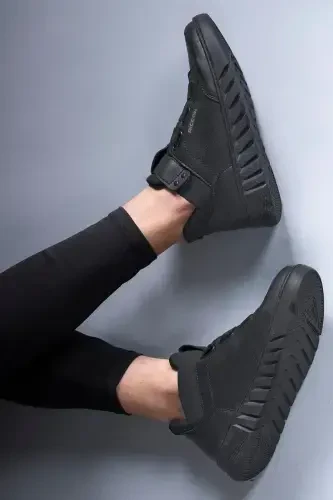 Siyah Siyah Unisex Sneaker Bot 0012383-Siyah Siyah - 6