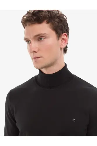 Siyah Slim Fit Balıkçı Yaka Basic Triko Kazak 50314202-VR046 - Siyah - 3