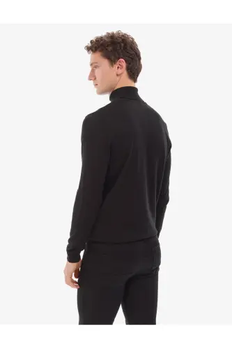 Siyah Slim Fit Balıkçı Yaka Basic Triko Kazak 50314202-VR046 - Siyah - 6