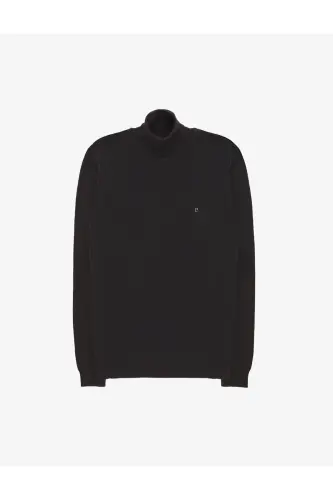 Siyah Slim Fit Balıkçı Yaka Basic Triko Kazak 50314202-VR046 - Siyah - 7