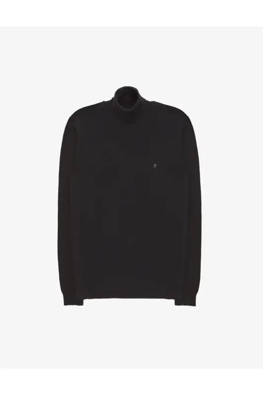 Siyah Slim Fit Balıkçı Yaka Basic Triko Kazak 50314202-VR046 - Siyah - 7
