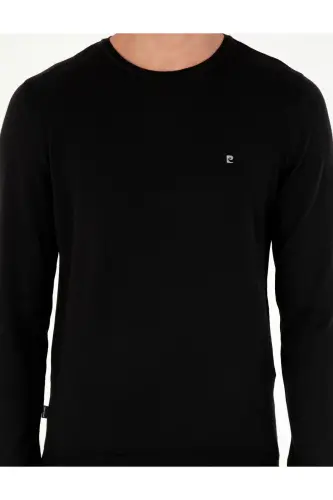 Siyah Slim Fit Bisiklet Yaka Basic Triko Kazak 50296621-VR046-SİYAH - 6