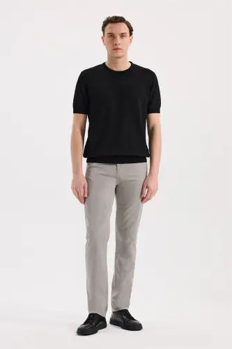 Siyah Slim Fit Bisiklet Yaka Rayon T-Shirt - JAKAMEN (1)