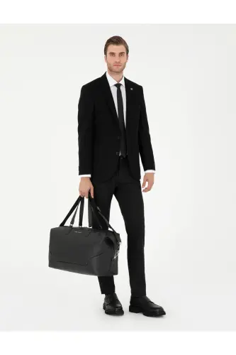 Siyah Slim Fit Çizgili Kanvas Pantolon 50295951-VR046-SİYAH - 1