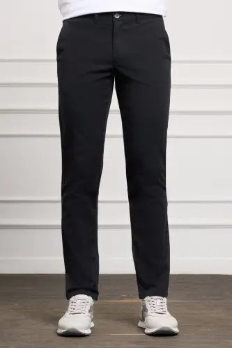 Siyah Slim Fit Dar Kesim Chino Yan Cep Erkek Pantolon - A.Siyah 