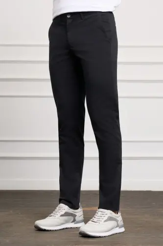 Siyah Slim Fit Dar Kesim Chino Yan Cep Erkek Pantolon - A.Siyah - MORVEN (1)
