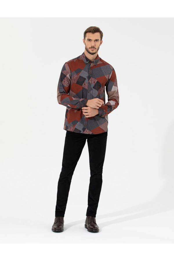 Siyah Slim Fit Kadife Kanvas Pantolon 50259715-VR046-142329 - 8