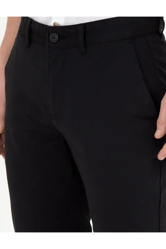 Siyah Slim Fit Kanvas Pantolon 50288511-VR046 - Siyah - 2