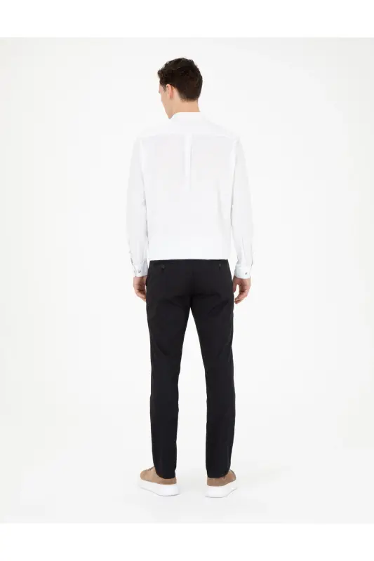 Siyah Slim Fit Kanvas Pantolon 50288511-VR046-Siyah - 4