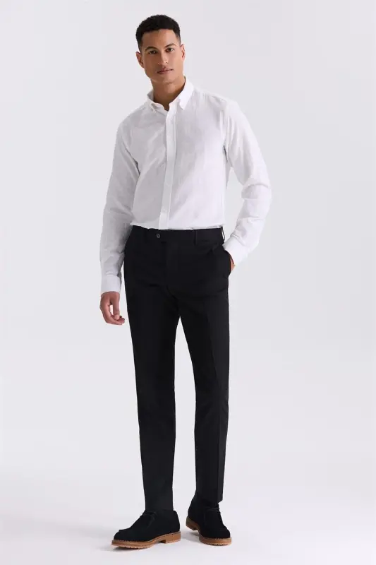 Siyah Slim Fit Kumaş Pantolon - JAKAMEN