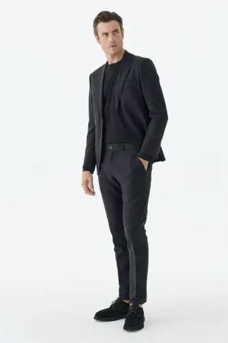 Siyah Slim Fit Mono Yaka Takım Elbise - JAKAMEN (1)