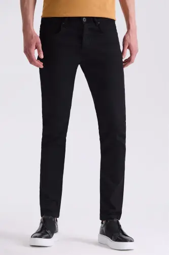 Siyah Slim fit Pamuklu Jean Kot Pantolon 