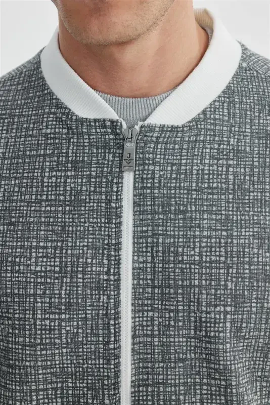 Siyah Slim Fit Pamuklu Kolej Mevsimlik Mont - 3