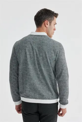 Siyah Slim Fit Pamuklu Kolej Mevsimlik Mont - 4